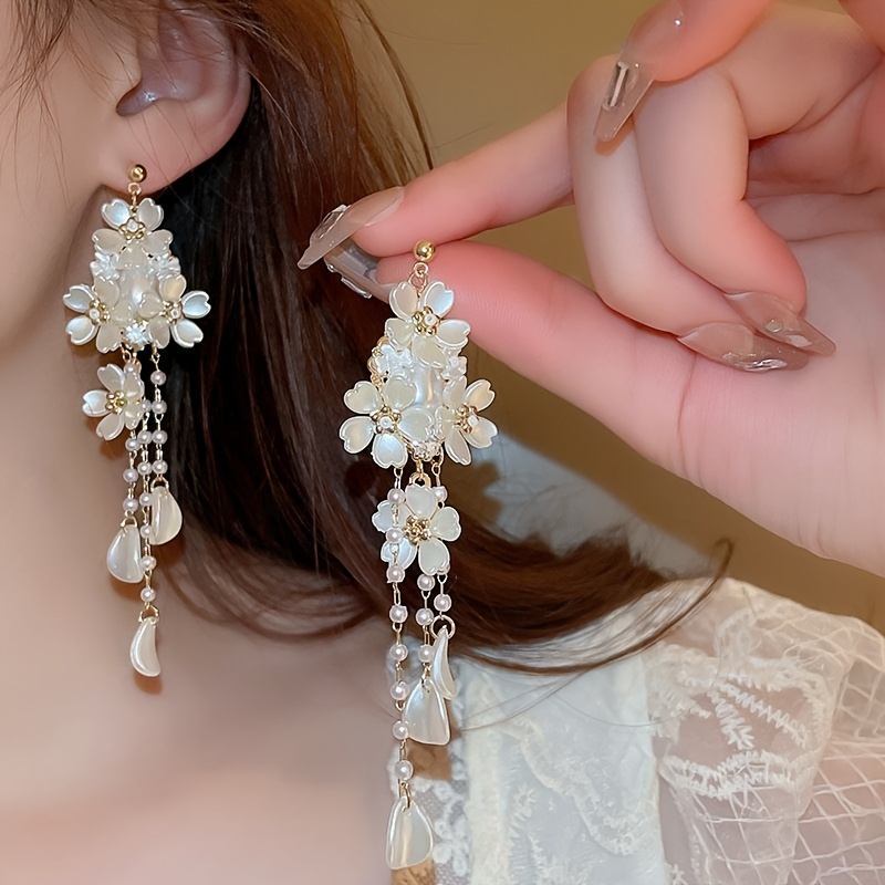 Flower Dangle Earrings Wedding Accessories